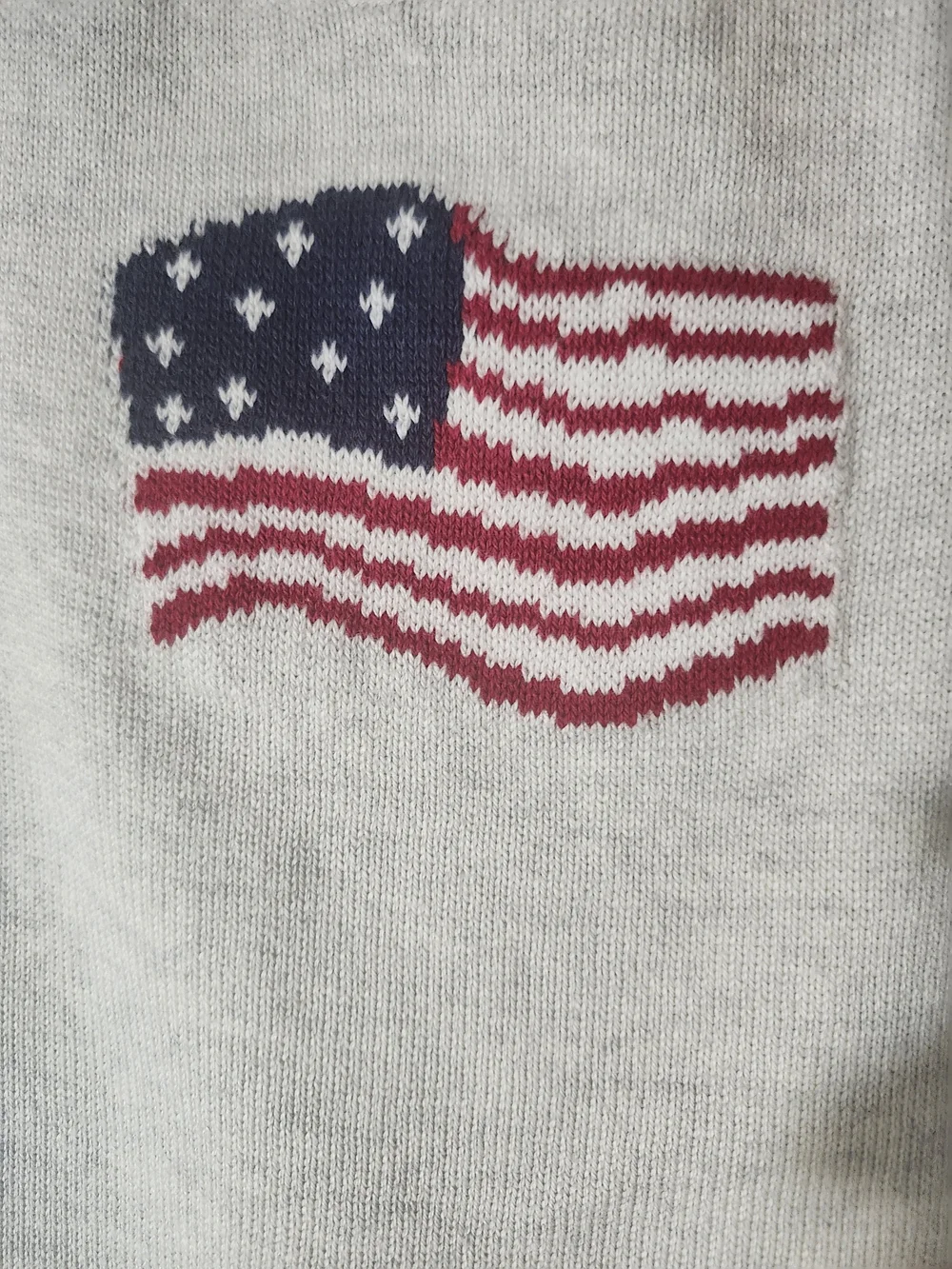 Carter's Child of Mine Light Gray Knit One-Piece Bodysuit with Flag